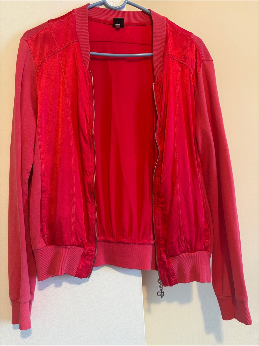Women's Red Lightweight Bomber Jacket